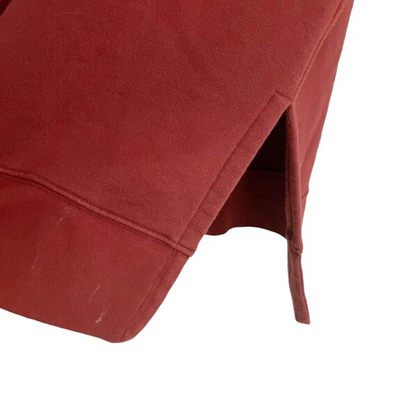 Athleta Sweatshirt Sz S Oversized Cozy Karma Funnel Neck Pullover Maple Red - Picture 2 of 9